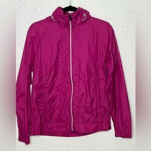 Columbia Packable Pink Hooded Zip Up Nylon Jacket Sz Med